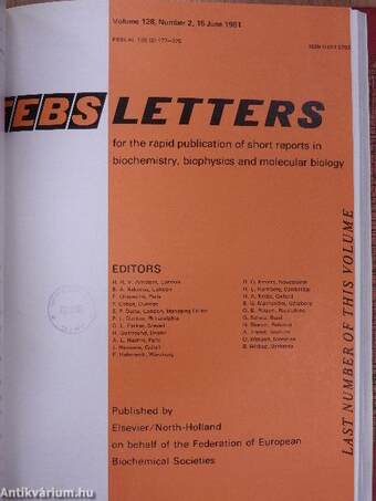 Febs Letters Volume 127, Number 1-2./Volume 128, Number 1-2.