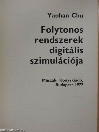 Folytonos rendszerek digitális szimulációja