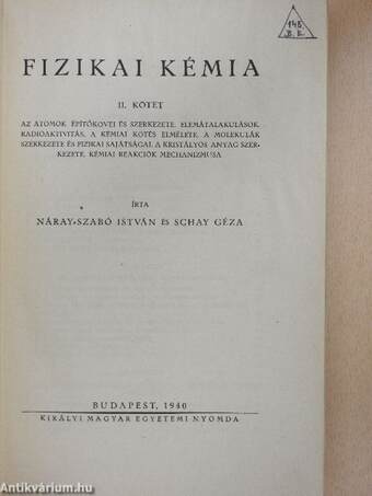 Fizikai kémia II.