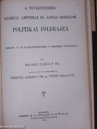 Világtörténet I./Világtörténelem II-III./A nevezetesebb európai, amerikai és ázsiai országok politikai földrajza