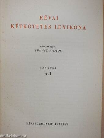 Révai kétkötetes lexikona 1-2.