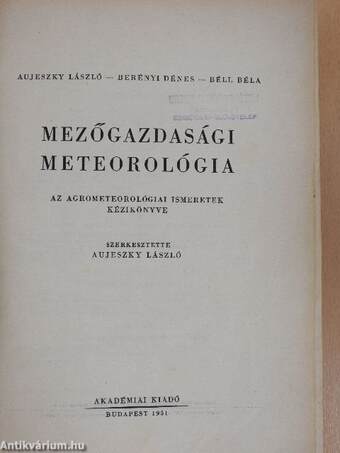 Mezőgazdasági meteorológia