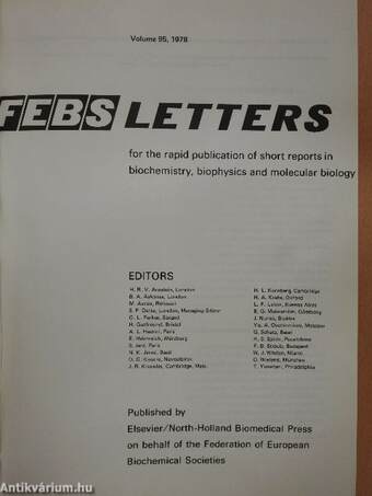 Febs Letters Volume 95, Number 1-2./Volume 96, Number 1-2.