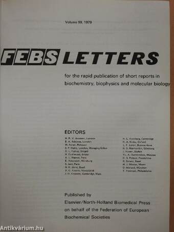 Febs Letters Volume 99, Number 1-2./Volume 100, Number 1-2.