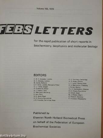 Febs Letters Volume 103, Number 1-2./Volume 104, Number 1-2.