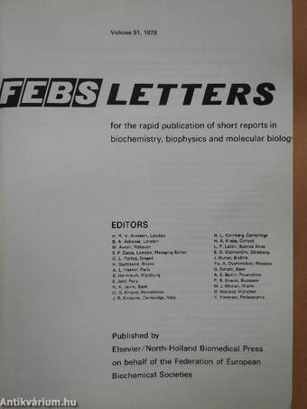 Febs Letters Volume 91, Number 1-2./Volume 92, Number 1-2.