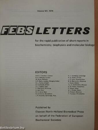 Febs Letters Volume 101, Number 1-2./Volume 102, Number 1-2.