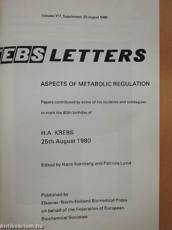 Febs Letters Volume 117, Number 1./Supplement/Volume 118, Number 1-2.