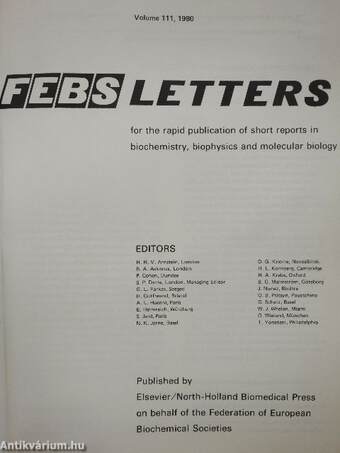 Febs Letters Volume 111, Number 1-2./Volume 112, Number 1-2.