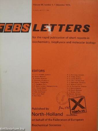 Febs Letters Volume 49, Number 1-3./Volume 50, Number 1-3./Master Index Volumes 41-50.