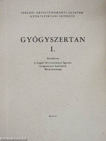 Gyógyszertan I.