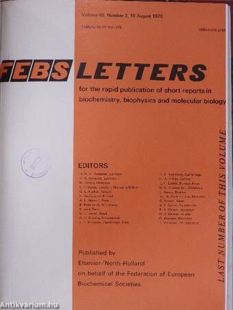 Febs Letters Volume 91, Number 1-2./Volume 92, Number 1-2.