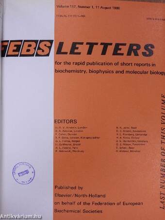 Febs Letters Volume 117, Number 1./Supplement/Volume 118, Number 1-2.