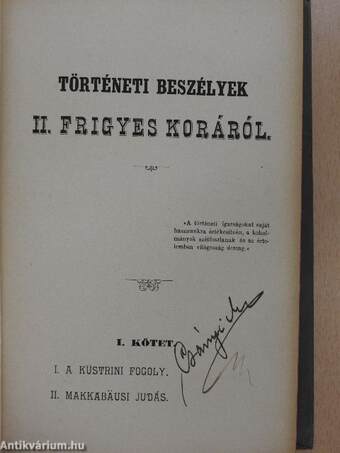 Történeti beszélyek II. Frigyes koráról I-II.