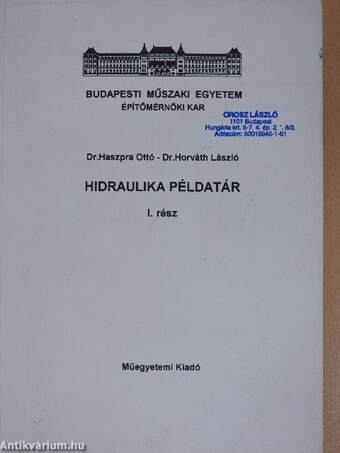 Hidraulika példatár I.