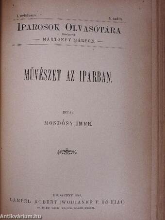 Iparosok olvasótára 1895/3-8., 10., 1897/1., 7-8.