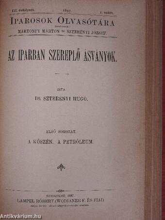 Iparosok olvasótára 1895/3-8., 10., 1897/1., 7-8.