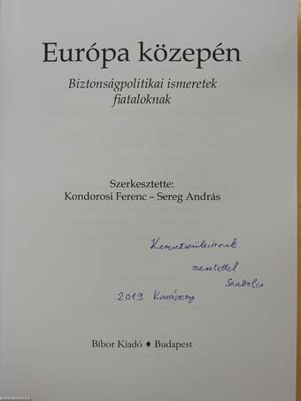 Európa közepén (dedikált példány)