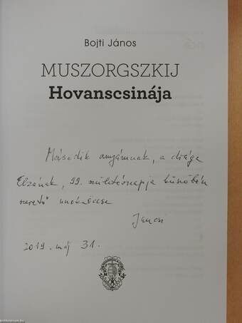 Muszorgszkij Hovanscsinája (dedikált példány)