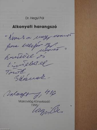 Alkonyati harangszó (dedikált példány)