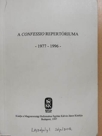 A Confessio Repertóriuma (aláírt példány)