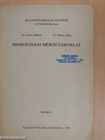 Hidrológiai mérőgyakorlat