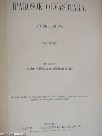 Iparosok olvasótára 1895/9., 1899/1-9.