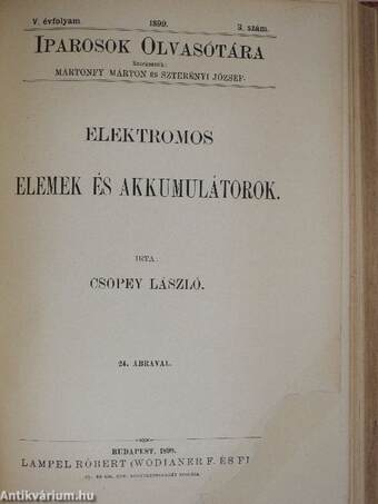 Iparosok olvasótára 1895/9., 1899/1-9.