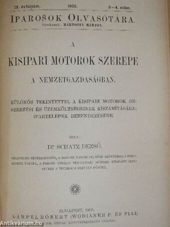 Iparosok olvasótára 1903/1-10.