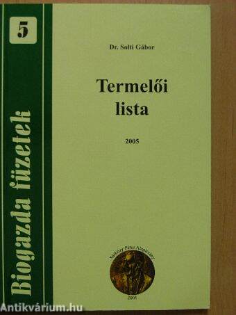 Termelői lista 2005