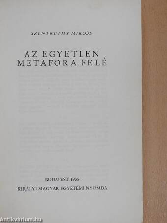 Az egyetlen metafora felé