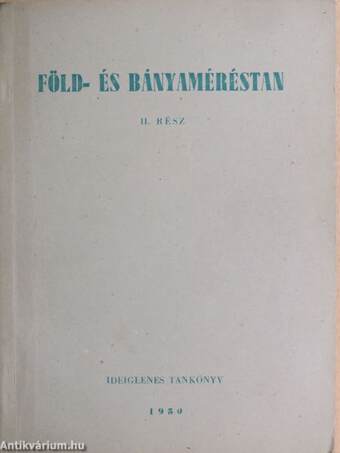 Föld- és bányaméréstan II.