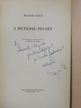 A hetedik pecsét (dedikált példány)