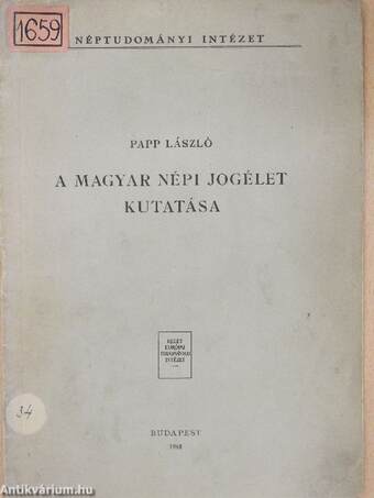A magyar népi jogélet kutatása