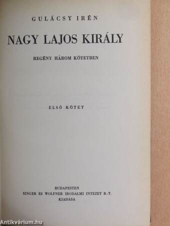 Nagy Lajos király I-III.