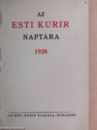 Az esti Kurir naptára 1928