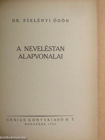 A neveléstan alapvonalai