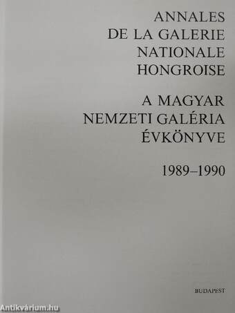 A Magyar Nemzeti Galéria Évkönyve 1989-1990