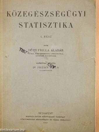 Közegészségügyi statisztika I.
