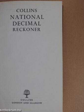 Collins national decimal reckoner