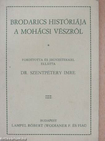 Brodarics históriája a mohácsi vészről