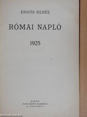 Római napló 1925