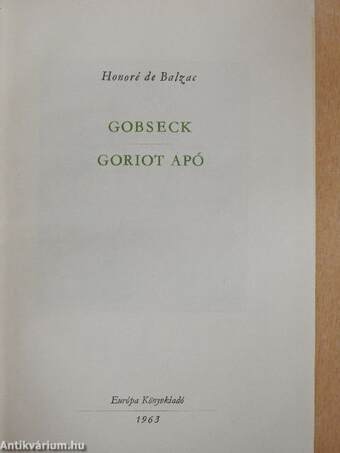 Gobseck/Goriot apó