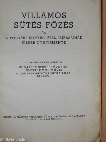 Villamos sütés-főzés 