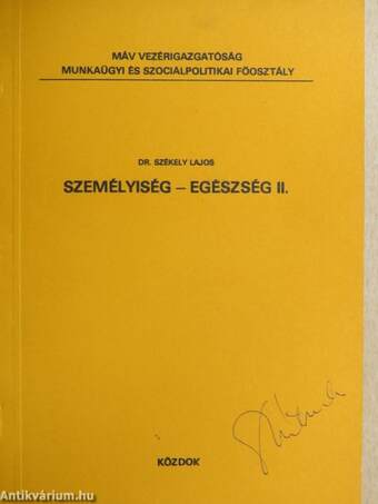Személyiség - egészség II.