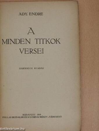A minden titkok versei