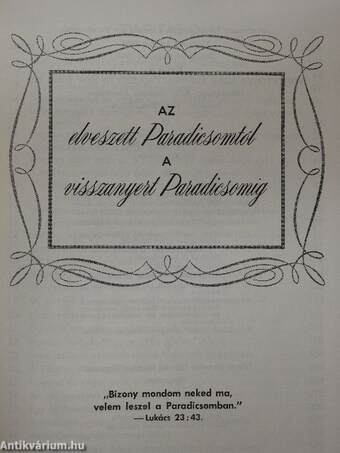Az elveszett Paradicsomtól a visszanyert Paradicsomig