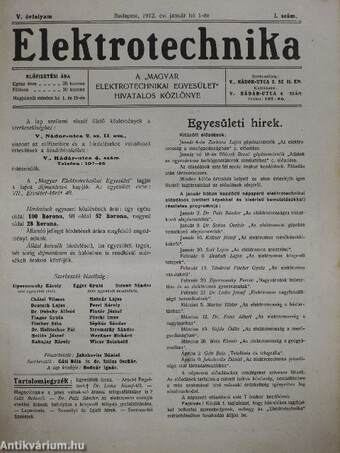 Elektrotechnika 1912. január-december