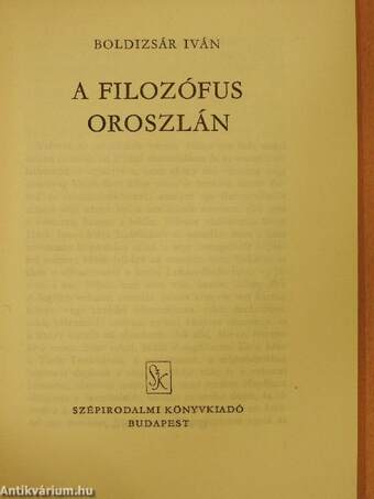 A filozófus oroszlán