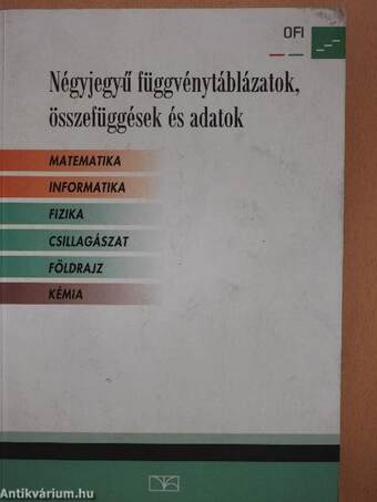 Négyjegyű függvénytáblázatok, összefüggések és adatok